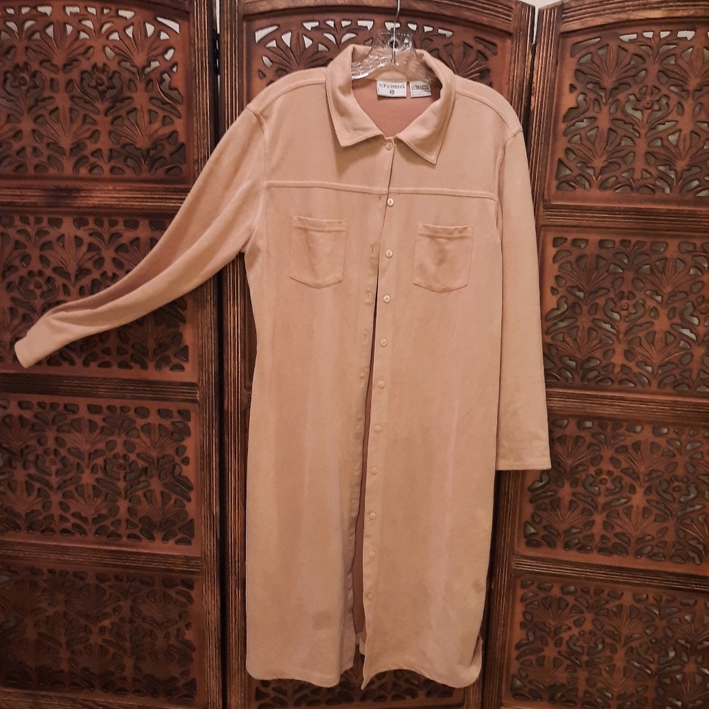 Kathy Ireland Midi Faux Suede Midi Jacket/Dress